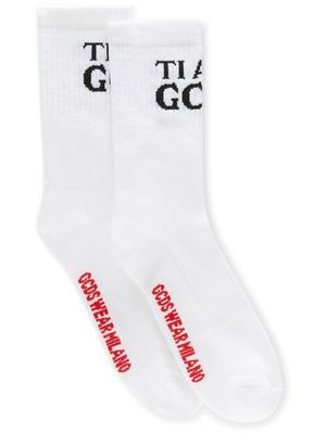 Gcds Ti Amo mid-calf socks - White