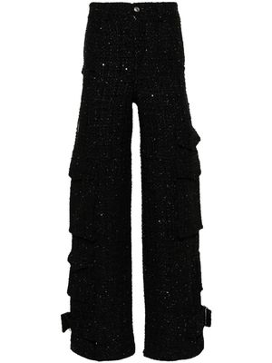 Gcds Ultracargo tweed wide-leg trousers - Black