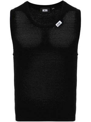 Gcds waffle-knit sleeveless jumper - Black
