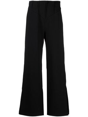 Gcds wide-leg cotton-jersey trousers - Black