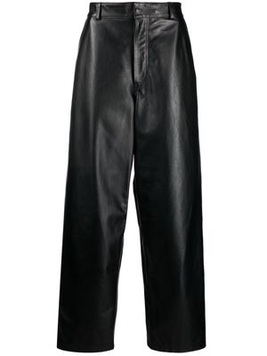 Gcds wide-leg leather trousers - Black