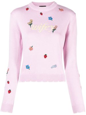 Gcds Wifey knitted jumper - Pink