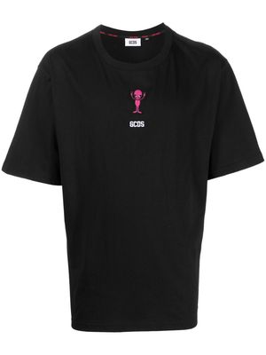 Gcds Wirdo Win logo-print cotton T-shirt - Black