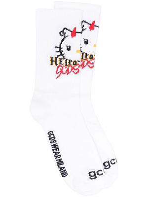 Gcds x Hello Kitty logo-print socks - White