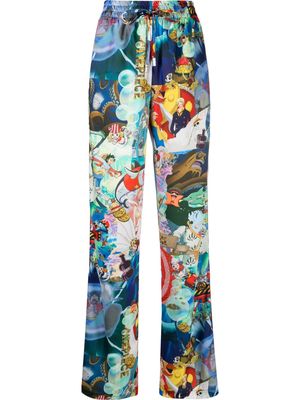 Gcds x One Piece graphic-print track pants - Blue