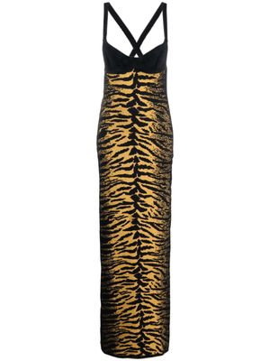 Gcds zebra-pattern jacquard dress - Black