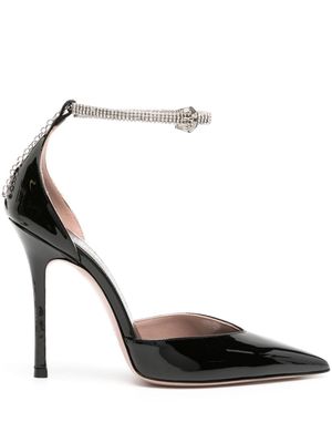 Gedebe 110mm patent-finish leather pumps - Black