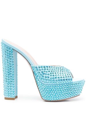 Gedebe Jerry crystal-embellished platform sandals - Blue