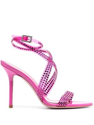 Gedebe Kim 100mm crystal-embellished sandals - Pink
