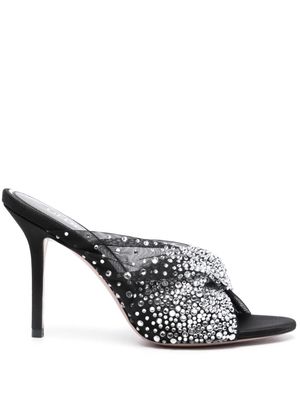 Gedebe Mariel 100mm crystal-embellished sandals - Black