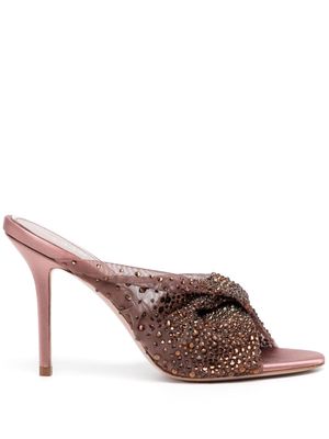 Gedebe Mariel 100mm crystal-embellished sandals - Pink