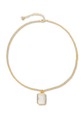 Gem Goldtone & Glass Crystal Pendant Necklace