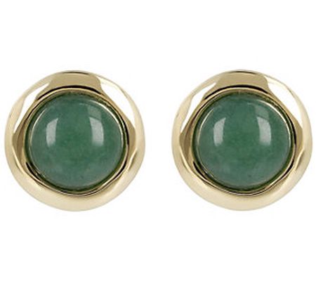 Gem Gossip Cabochon Gemstone Button Earrings, 1 0K Gold