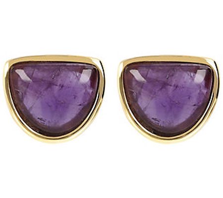 Gem Gossip Cabochon Gemstone Earrings, 10K Gold