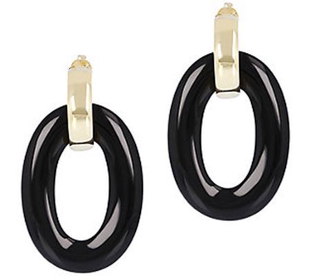 Gem Gossip Oval Gemstone Dangle Earrings, 10K G old