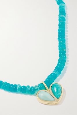Gemella - Sweetheart 18-karat Gold Turquoise Necklace - Blue