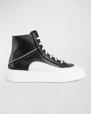 Gemma Bicolor Wing-Tip Sneakers