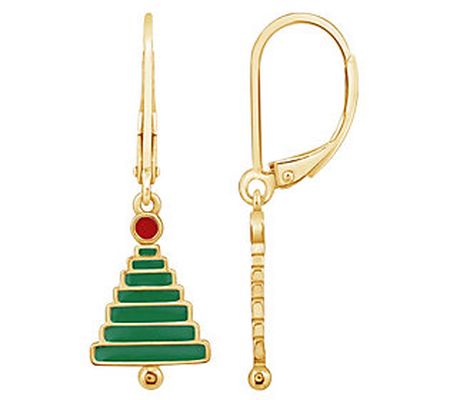 Gemour Christmas Tree Dangle Earrings, 14K G ol d Clad