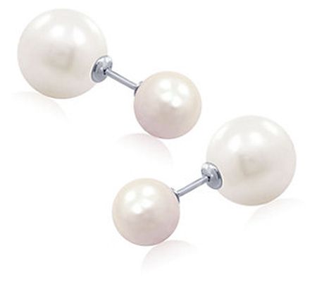 Gemour Sterling Silver Cultured Pearl Front-Bac k Earrings