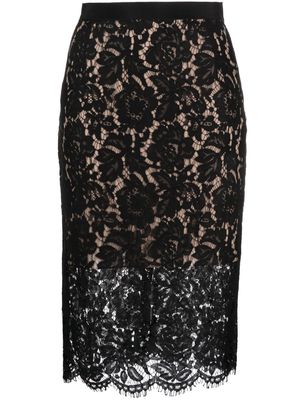 Gemy Maalouf Chantilly lace pencil skirt - Black