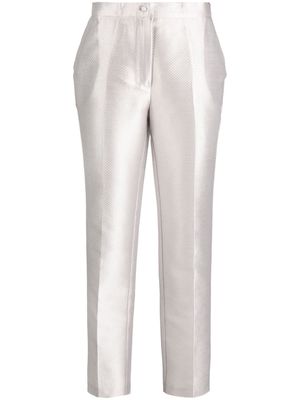 Gemy Maalouf cropped jacquard trousers - Silver