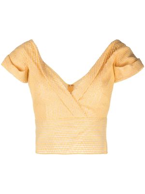 Gemy Maalouf off-shoulder cropped blouse - Yellow