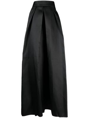 Gemy Maalouf pleated satin maxi skirt - Black