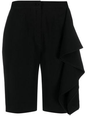 Gemy Maalouf ruffled crepe tailored shorts - Black