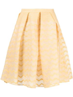 Gemy Maalouf semi-sheer pleated miniskirt - Yellow