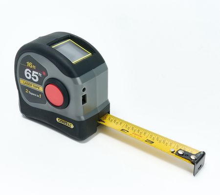 General Tools Laser Tape Measure with 65' Laser and 16' Tape