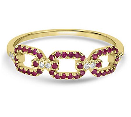 Generation Gems Multi-Gemstone Link Ring, 14K G ld