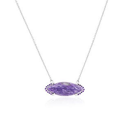 Generation Gems Sterling Silver Marquise Gemsto ne Necklace