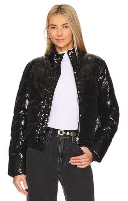 Generation Love Paxton Sequin Puffer in Black