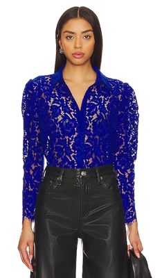 Generation Love Valencia Lace Blouse in Blue