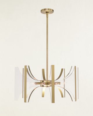Genesis Acrylic and Antique Brass 8-Light Chandelier