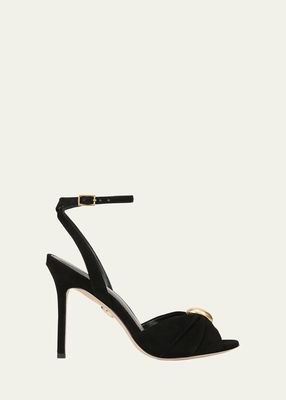 Genevieve Suede Ankle-Strap Sandals