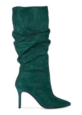 Geni Emerald Embellished Suede Boots