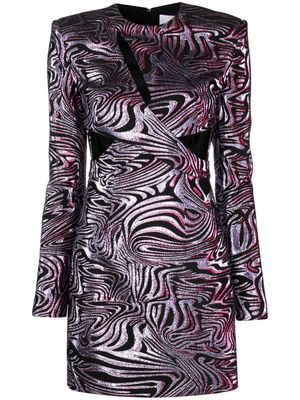 Genny abstract-pattern fitted mini dress - Black