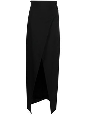 Genny asymmetric wrap skirt - Black