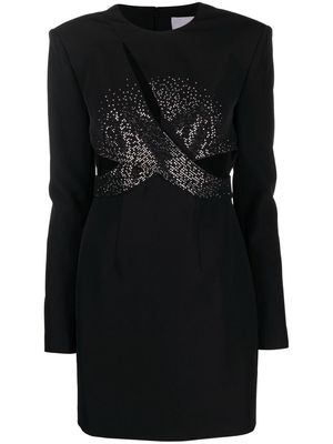 Genny beaded-detail cut-out dress - Black