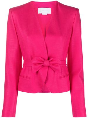 Genny bow-detail single-breasted blazer - Pink