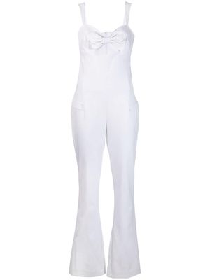 Genny bow-detail sleeveless jumpsuit - White