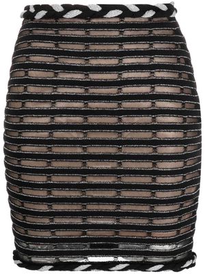 Genny braided-edge knitted miniskirt - Black