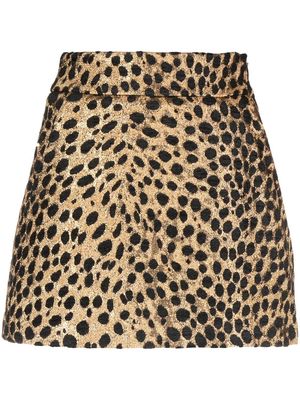 Genny cheetah-print mini skirt - Gold