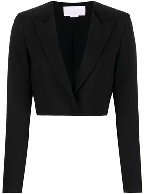 Genny cropped peak-lapel blazer - Black