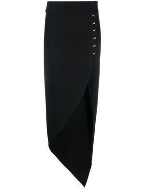 Genny crystal-detailing asymmetric maxi skirt - Black
