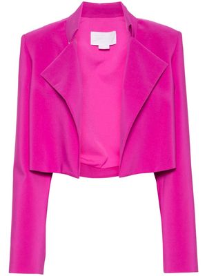 Genny crystal-embellished-buttons cropped blazer - Pink