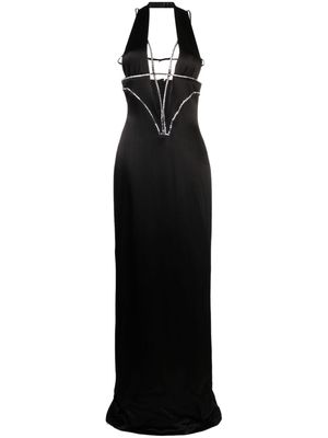 Genny crystal-embellished dress - Black