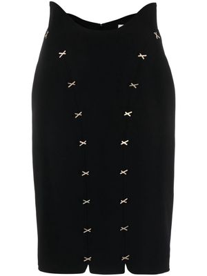 Genny crystal-embellished high-waist midi skirt - Black