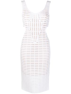 Genny cut-out corded midi dress - White